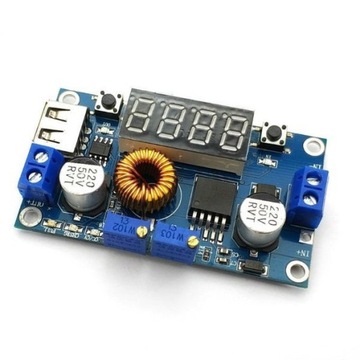 Przetwornica XL4015E - 5A - 1,3V-30V Step down -woltomierz - amperomierz