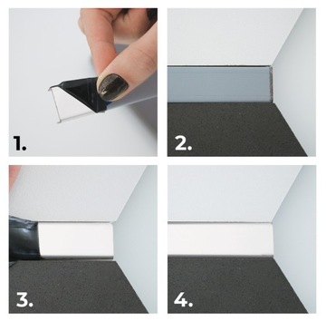 СЕРЕБРЯНАЯ ПОЛОСКА С ОТКИДНОЙ КРОМКОЙ, СПРАВА, 180 СМ