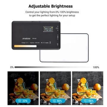 Andoer W140 LED Fill Light for Photography with Dual Color Temperature