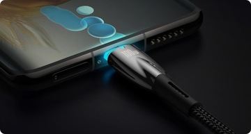 КАБЕЛЬ USB-C BASEUS С СИЛЬНОЙ ПОДСВЕТКОЙ TYPE-C, БЫСТРАЯ ЗАРЯДКА, 100 Вт, PD, 1 М