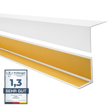 Kątownik twardy z klejem 25x25,biały,2m