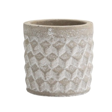 Osłonka Ø 7 cm doniczka GRAY KARO szara