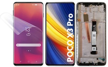 Wyświetlacz LCD Dotyk Ekran POCO X3 Pro z ramką + Folia Hydrożelowa