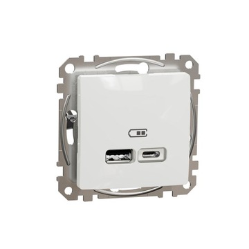 Sedna Design Gniazdo ładowania USB A+C białe