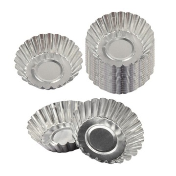 100 szt. Aluminiowe foremki na tartę z jajkie