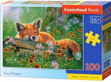 PUZZLE DLA DZIECI 100 ELEMENTÓW UKŁADANKA ŚPIĄCY LIS MARZYCIEL