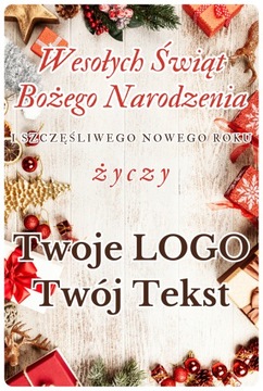 Etykiety Naklejki Świąteczne na prezenty z LOGO