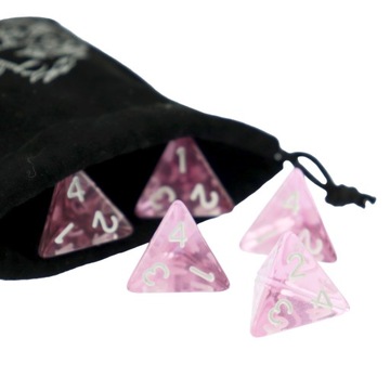 ZESTAW 10 KOSTEK K4 RPG KARMAZYNOWA GWARDIA KOŚĆ CZTEROŚCIENNA