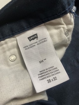 Levi's 514 STRAUSS LEVIS oryginalne granatowe Spodnie W 38 L 33