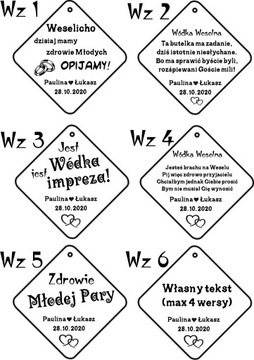 Ślub wesele zawieszka na wódkę sklejka śmieszne 30