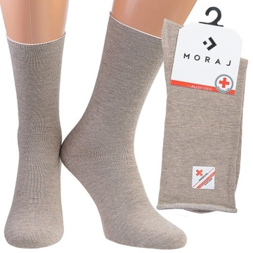 Skarpetki BEZUCISKOWE Moraj MEDICAL-BEŻOWE r.35-38
