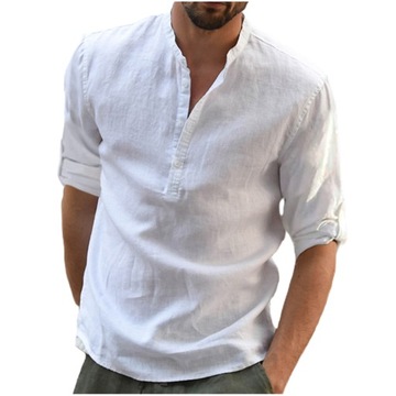 BOSS CASUAL koszula męska casual długi rękaw regular len rozmiar XL