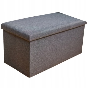 SKŁADANY PUF ZE SCHOWKIEM Smukee 76x38x38cm SZARY