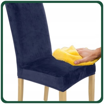 НАБОР ИЗ 4 ШТ. ЧЕХОЛЫ ЧЕХОЛ НА СТУЛ, ТЕМНО-СИНИЙ ВЕЛЮР, ЭЛАСТИК