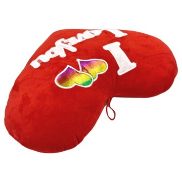 DUŻA PLUSZOWA PODUSZKA MASKOTKA SERCE PREZENT DLA UKOCHANEJ OSOBY I LOVE