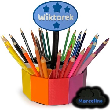 KAJAWIS Sorter obrotowy XL organizer na kredki piórnik biurko TOPER IMIĘ