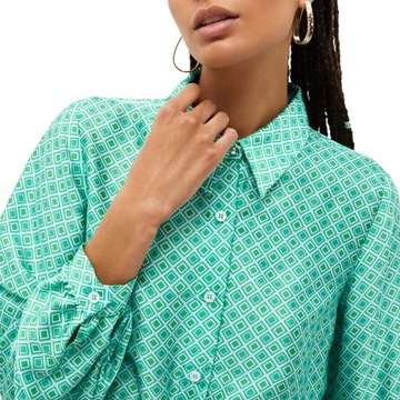 LIU JO -Sukienka koszulowa z nadrukiem zieleń r.38