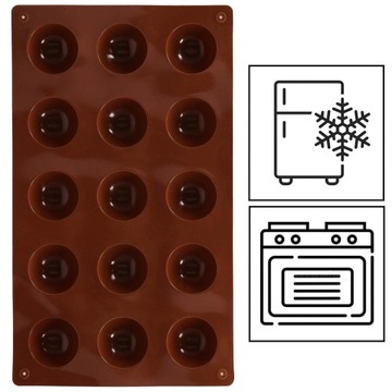 СИЛИКОНОВАЯ ФОРМА ДЛЯ ВЫПЕЧКИ МОНОПОРЦИИ ШОКОЛАДНЫХ МАББЛОВ, ПОЛУСФЕРА