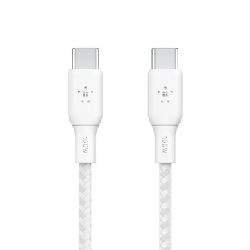 Кабель Belkin Boost USB-C — USB-C PD, прочная оплетка, USB 2.0/5A/100 Вт/3 м