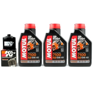 Olej silnikowy MOTUL 7100 10W40 3 litry + filtr KN