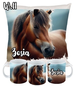 Комплект Подушка+Кружка ЛОШАДЬ ЛОШАДИ+ВАШЕ ИМЯ N8