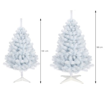 ИСКУССТВЕННАЯ БЕЛАЯ РОЖДЕСТВЕНСКАЯ ЕЛЬ 180СМ, ПЛОТНАЯ ПОДСТАВКА
