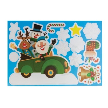 NAKLEJKI ŚWIĄTECZNE BOŻONARODZENIOWE OZDOBY NA OKNO SZYBĘ ŚWIĘTA 8 ARKUSZY