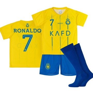 Komplet / strój piłkarski RONALDO AL NASSR 7 + getry rozm.164