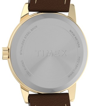 Женские золотые часы на коричневом кожаном ремешке Timex, подсветка INDIGLO