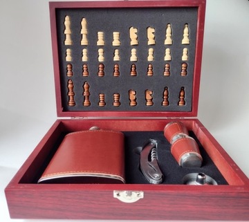 ШАХМАТЫ, дерево, Стаканы, ПЕРСОВКА, Подарочный набор