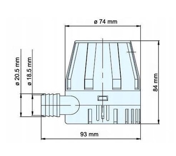 НАСОС ДЛЯ ЯХТЫ/ТЮЛЬНОЙ ВОДЫ - TMC 12V 450GPH