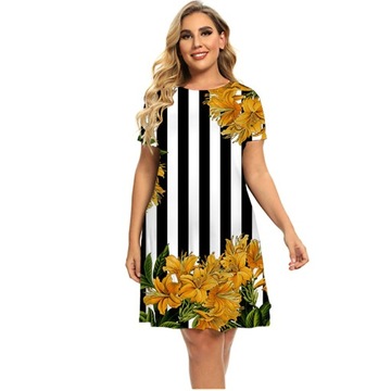 LUŹNA SUKIENKA BOHO DUŻE ROZMIARY OVERSIZE