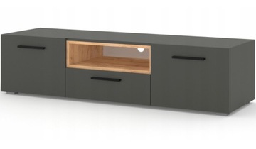 Szafka RTV komoda ANETTE 151 cm grafit złoty