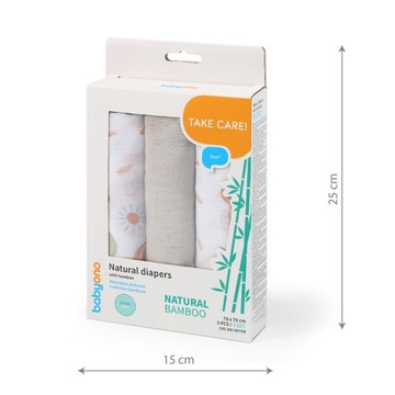 Naturalne pieluszki z włókien bambusa NATURAL BAMBOO Babyono 397/09