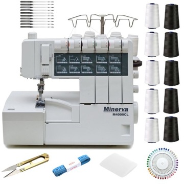 Owerlok overlock 5-nitkowy Minerva M4000CL mocny łatwy o obsłudze + GRATISY