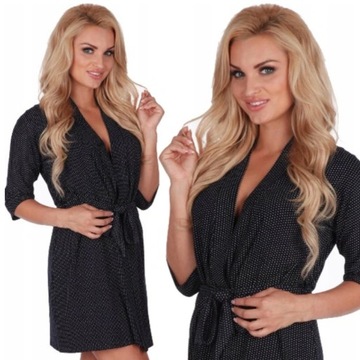 Cienki szlafrok damski DE LAFENSE 0526 wiskoza 4XL