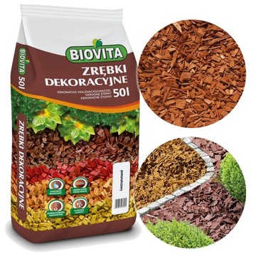 ZRĘBKI DEKORACYJNE DRZEWNE BIOVITA 50 L KOLOR POMARAŃCZOWY