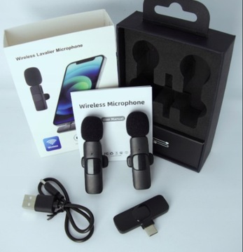 МИКРОФОН ДЛЯ БЕСПРОВОДНОГО ТЕЛЕФОНА 2 ШТ. BLUETOOTH USB C ANDROID