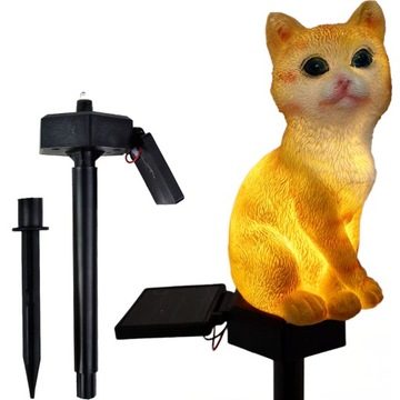 СОЛНЕЧНАЯ ЛАМПА CAT, ПОДКЛЮЧЕННАЯ В СВЕТОДИОДНУЮ САДОВУЮ ЛАМПУ, ДЕКОРАТИВНАЯ, ДАТЧИК СУМЕРКИ