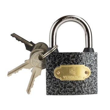 ЧУГУННЫЙ НАВЕСНОЙ ЗАМОК 48 мм, 3 КЛЮЧА, САМОЗАКРЫВАЮЩИЙСЯ