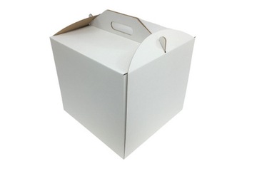 PUDEŁKO NA TORT CIASTO 26X26X26CM BIAŁE OPAKOWANIE MOCNY KARTON KOMUNIA