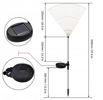 2 САДОВЫХ СВЕТИЛЬНИКА С СОЛНЕЧНЫМ УПРАВЛЕНИЕМ Одуванчик ФЕЙЕРВЕРК УКРАШЕНИЕ 150 СВЕТОДИОДОВ