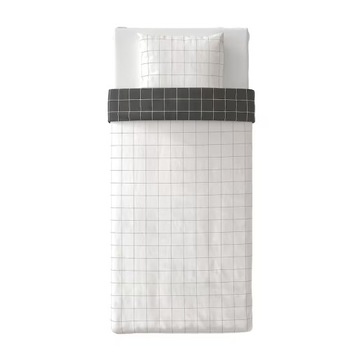 IKEA VITKLOVER Komplet pościeli 150x200cm KRATA dwustronna