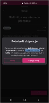 Интернет по карте T-MOBILE без лимита ГБ / 28 дней