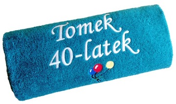 Prezent URODZINY 18,30,40,50,60 ręcznik Z HAFTEM