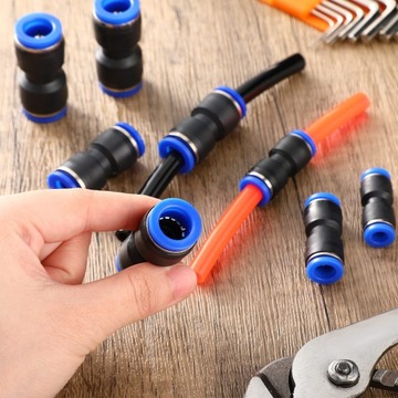 ПРЯМОЙ ВСТАВНОЙ ПНЕВМАТИЧЕСКИЙ РАЗЪЕМ БЫСТРОСОЕДИНИТЕЛЬ TIR 4–12 ММ НАБОР ИЗ 60 ШТ.