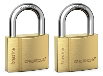GERDA BRASS LINE 2 KŁÓDKI SYSTEM JEDNEGO KLUCZA 50