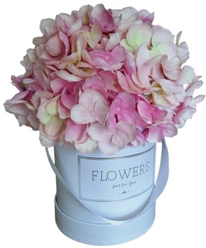 FLOWER BOX HORTENSJE różowa HORTENSJA różowe bukiet sztuczne kwiaty