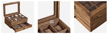 Деревянная шкатулка для часов и ювелирных украшений.