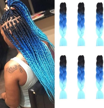 Синтетические косички COLORFUL OMBRE BLUE 3 CLORS M52